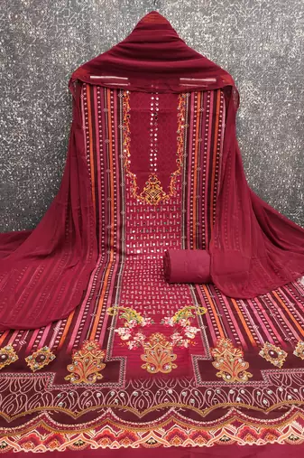 Multicolor printed rayon churidar dress-materials