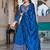 blue thread embroidered silk festive lehenga set choli with dupatta