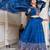 blue thread embroidered silk festive lehenga set choli with dupatta