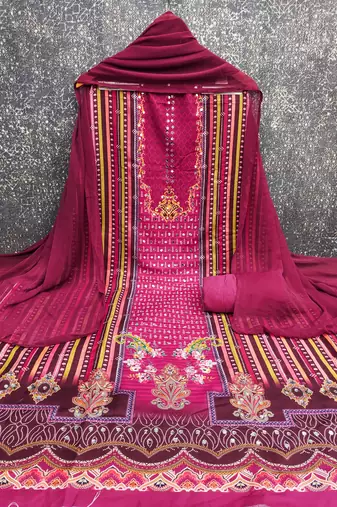 Multicolor printed rayon churidar dress-materials