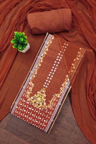 Multicolor printed rayon semi stitched churidar dress-materials