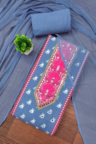 Multicolor printed rayon semi stitched churidar dress-materials