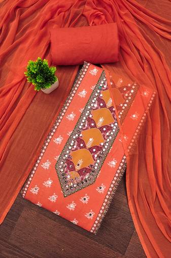 Multicolor printed rayon semi stitched churidar dress-materials