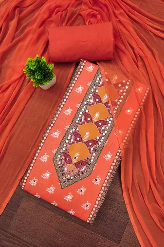 Multicolor printed rayon semi stitched churidar dress-materials