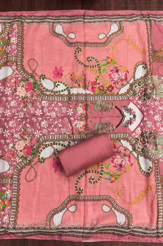 Multicolor printed cotton churidar dress-materials