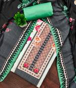 Multicolor printed cotton semi stitched churidar dress-materials