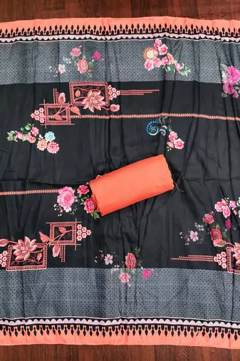Multicolor printed cotton churidar dress-materials