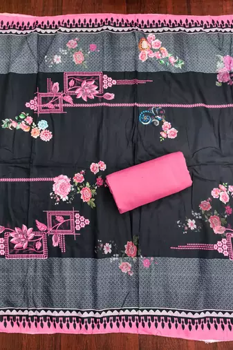 Multicolor printed cotton churidar dress-materials