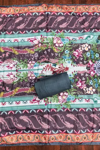 Multicolor printed cotton churidar dress-materials
