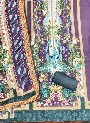 Multicolor printed cotton churidar dress-materials 2