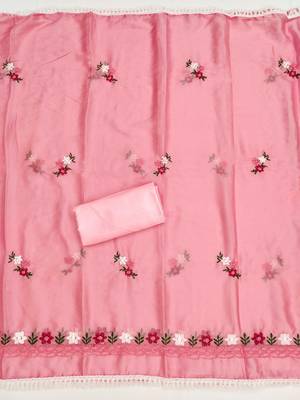 Pink embroidered cotton churidar dress-materials 3