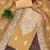 Yellow embroidered cotton semi stitched churidar dress-materials