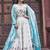mesmerising off white sequnis silk lehenga set choli with dupatta with blue dupatta