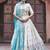 mesmerising off white sequnis silk lehenga set choli with dupatta with blue dupatta