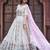 white embroidered silk lehenga set choli with dupatta with pink dupatta