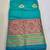 ocean green cotton saree with golden zari butta