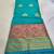 Ocean green jacquard cotton blend golden zari butta butti woven maheshwari saree with blouse piece