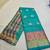 Ocean green jacquard cotton blend golden zari butta butti woven maheshwari saree with blouse piece