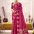 rani pink roop silk blend zari weaving saree with designer blouse