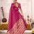 rani pink roop silk blend zari weaving saree with designer blouse