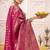 rani pink roop silk blend zari weaving saree with designer blouse