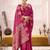 rani pink roop silk blend zari weaving saree with designer blouse