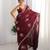 maroon luxury space silk handwork saree with original beads work 