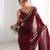 maroon luxury space silk handwork saree with original beads work 