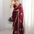 maroon luxury space silk handwork saree with original beads work 