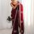 maroon luxury space silk handwork saree with original beads work 