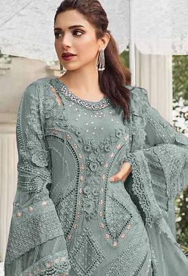 Pista embroidered georgette stitched salwar suit 2
