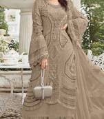 Chiku embroidered georgette semi-stitched pakistani salwar suit