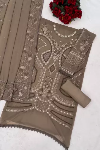 Chiku embroidered georgette stitched salwar suit