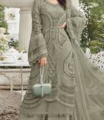 Mahendi embroidered georgette semi-stitched pakistani salwar suit