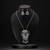 Rani & green color dual tone oxidised necklace set with beautifully detailed handcrafted accents