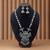 Pista green color dual tone oxidised necklace set infused with refreshing tones and detailed metalwork