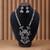Multi color dual tone oxidised necklace set created for versatile styling with intricate traditional artistry
