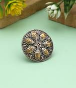 Gold & silver color dual tone oxidised rings featuring elegant metallic contrast with artistic detailing