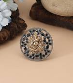 Black color dual tone oxidised rings featuring dramatic dark elegance with meticulous oxidised craftsmanship