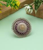 Rani color dual tone oxidised rings created with bold color tones and handcrafted oxidised finishing