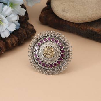 Rani color dual tone oxidised rings created with bold color tones and handcrafted oxidised finishing 2