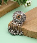 Green color dual tone oxidised rings featuring fresh vibrant tones with beautiful oxidised metal artistry