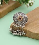 Rani color dual tone oxidised rings presenting regal hues paired with exquisite oxidised workmanship