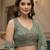 green sequins embroidered silk lehenga set choli with dupatta