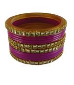 Kundan stud colour multi pack of 12 material acrylic bangle