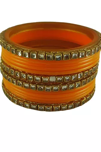 Kundan stud colour multi pack of 12 material acrylic bangle