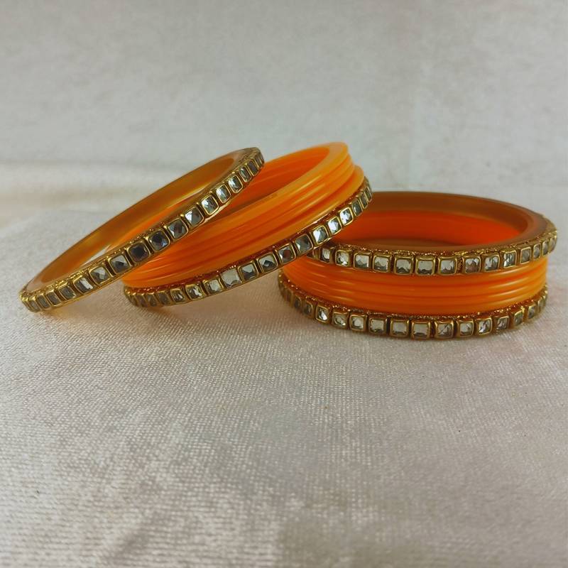Kundan stud colour multi pack of 12 material acrylic bangle