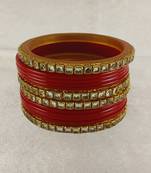 Kundan stud colour multi pack of 12 material acrylic bangle