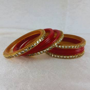 Kundan stud colour multi pack of 12 material acrylic bangle 2