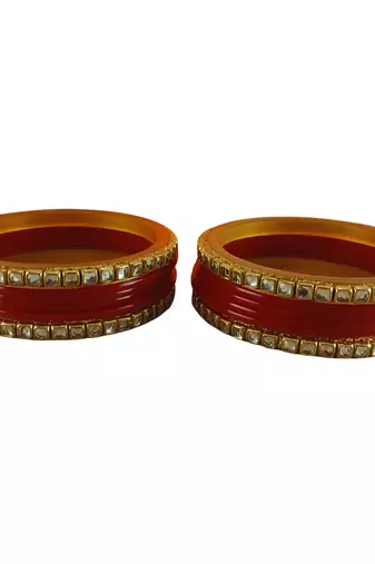 Kundan stud colour multi pack of 12 material acrylic bangle